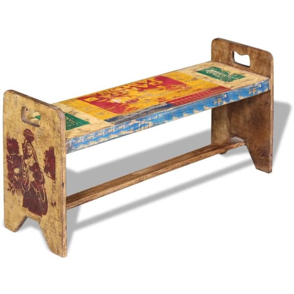 vidaXL bænk 100x30x50 cm massivt genbrugstræ