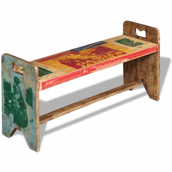 vidaXL bænk 100x30x50 cm massivt genbrugstræ