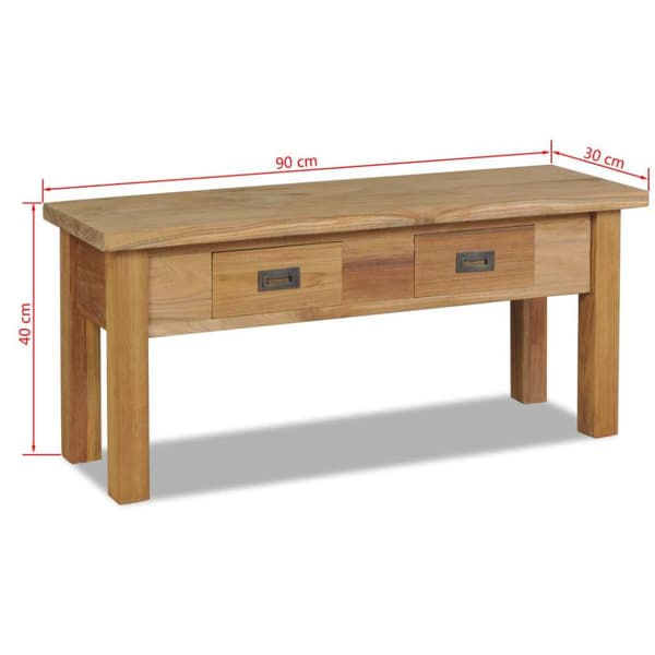 vidaXL skænk massivt teaktræ 90 x 30 x 40 cm