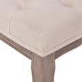 Miniatyrbillede 5 af 6: vidaXL bænk lærred massivt træ 110 x 38 x 48 cm cremehvid