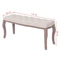 Miniatyrbillede 6 af 6: vidaXL bænk lærred massivt træ 110 x 38 x 48 cm cremehvid
