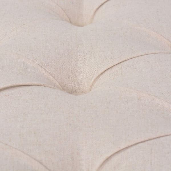 vidaXL bænk lærred massivt træ 150 x 40 x 48 cm cremehvid