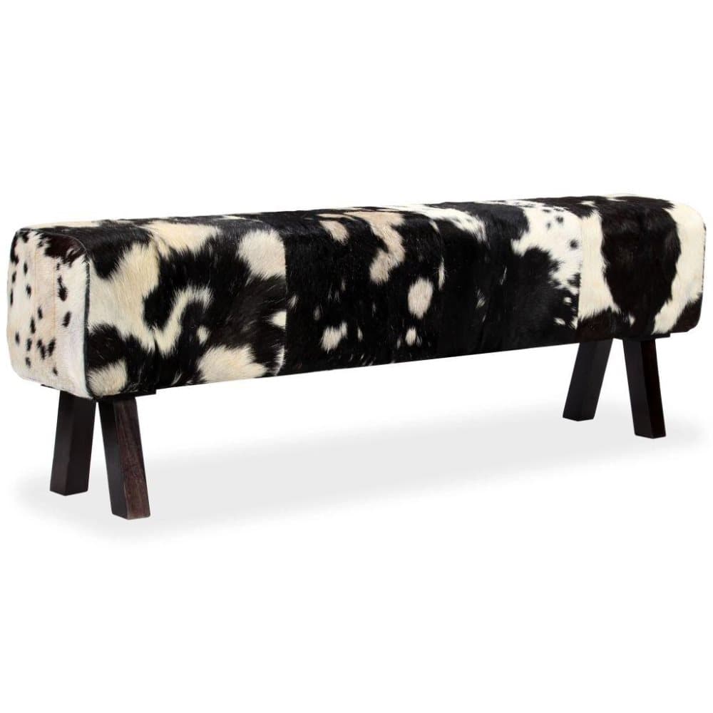 vidaXL Bänk i äkta getskinn 160x28x50 cm