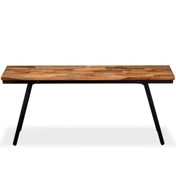 vidaXL Benk gjenvunnet teak og stål 110x35x45 cm