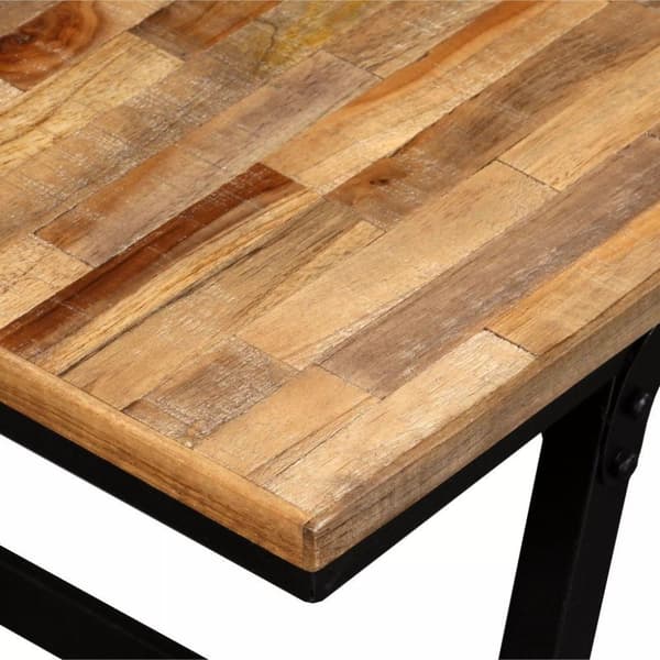 vidaXL Benk gjenvunnet teak og stål 110x35x45 cm