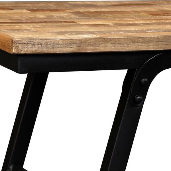 vidaXL Benk gjenvunnet teak og stål 110x35x45 cm