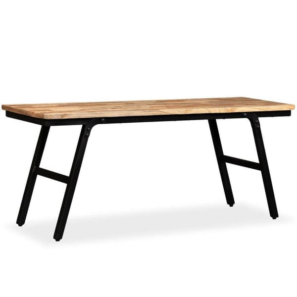 vidaXL Benk gjenvunnet teak og stål 110x35x45 cm