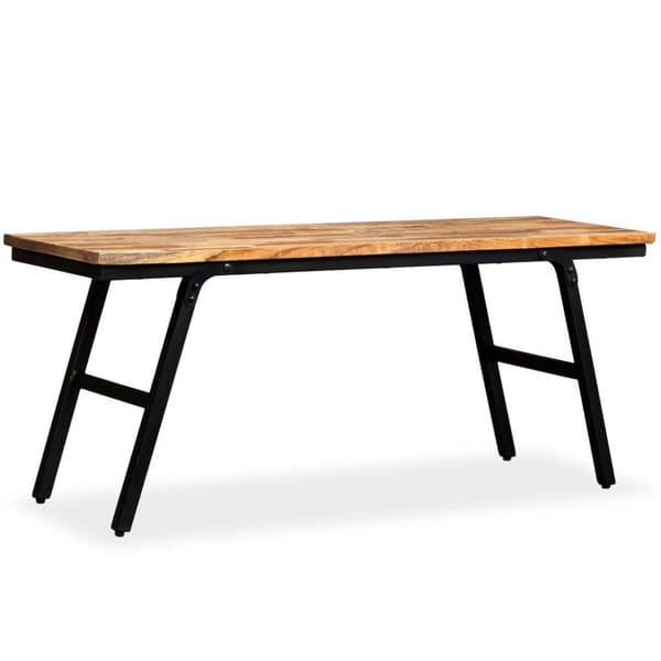 vidaXL Benk gjenvunnet teak og stål 110x35x45 cm