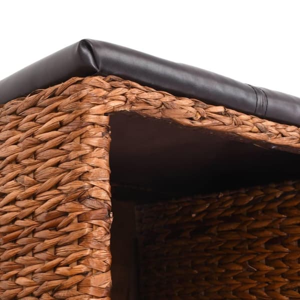 vidaXL bænk med 2 kurve søgræs 71 x 40 x 42 cm brun