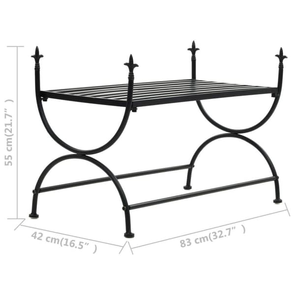 vidaXL Bänk vintage stil metall 83x42x55 cm svart