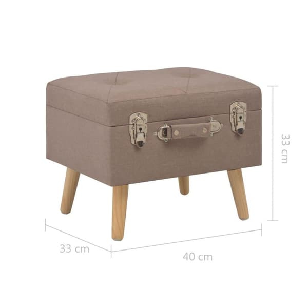 vidaXL Förvaringspall 40 cm brun tyg