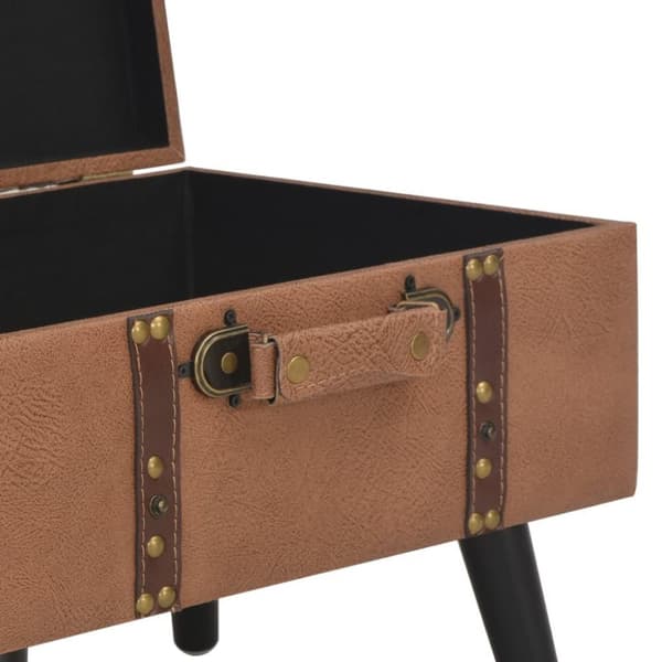 vidaXL Förvaringspall 40 cm brun konstläder