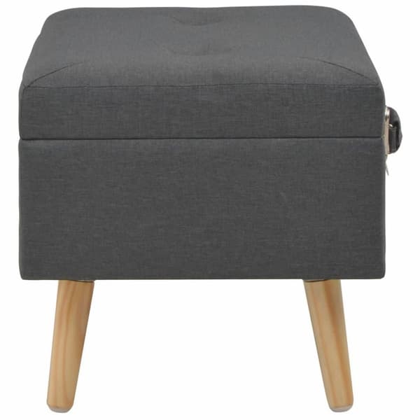 vidaXL Förvaringspall 40 cm mörkgrå tyg