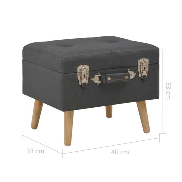 vidaXL Förvaringspall 40 cm mörkgrå tyg