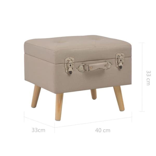 vidaXL opbevaringstaburet stof 40 cm beige