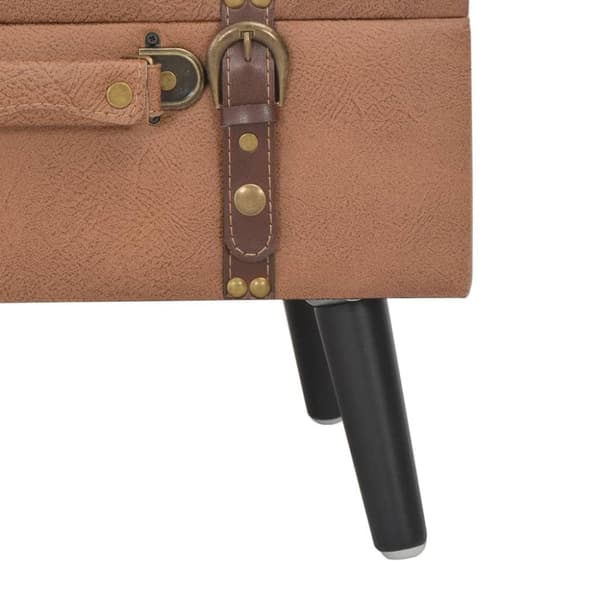 vidaXL opbevaringstaburet kunstlæder 40 cm brun