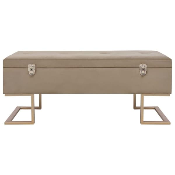 vidaXL bænk med opbevaringsrum 105 cm fløjl beige