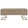 Miniatyrbillede 3 af 7: vidaXL bænk med opbevaringsrum 105 cm fløjl beige
