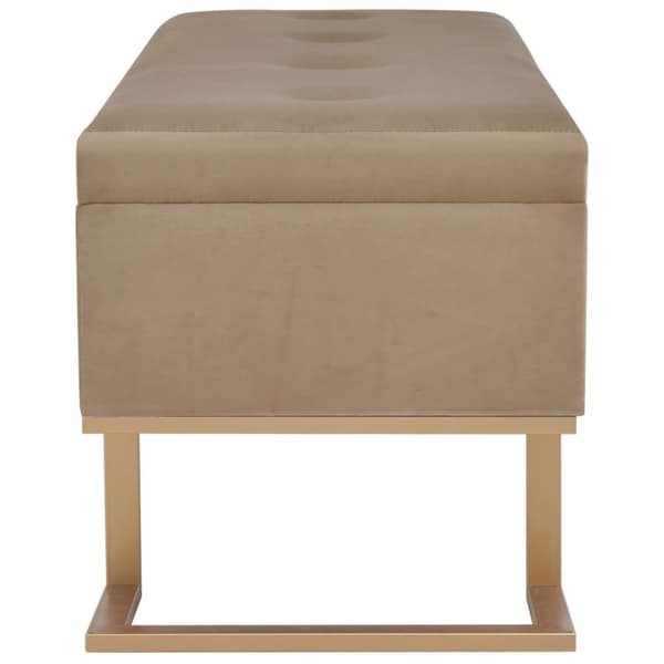 vidaXL bænk med opbevaringsrum 105 cm fløjl beige