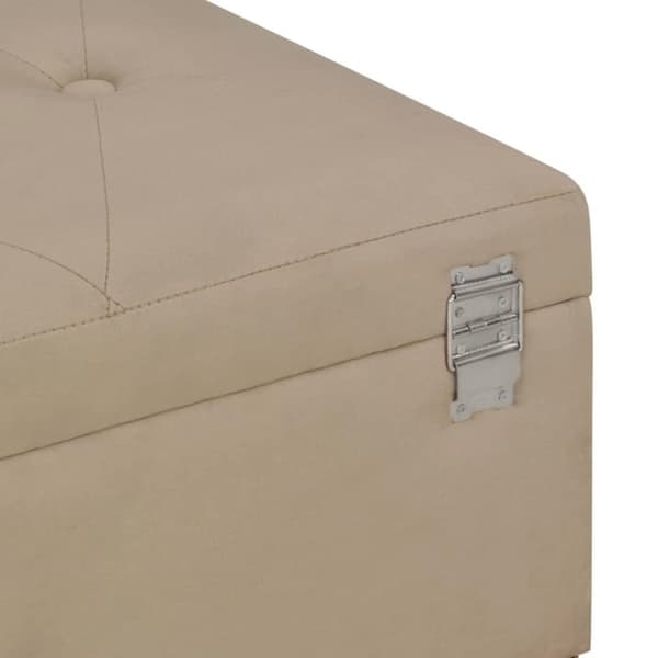 vidaXL bænk med opbevaringsrum 105 cm fløjl beige