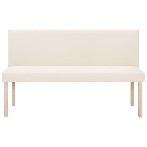 vidaXL bænk 139,5 cm polyester cremefarvet