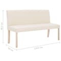 Miniatyrbillede 8 af 10: vidaXL bænk 139,5 cm polyester cremefarvet