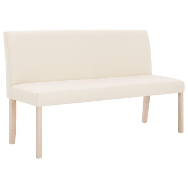 vidaXL bænk 139,5 cm polyester cremefarvet