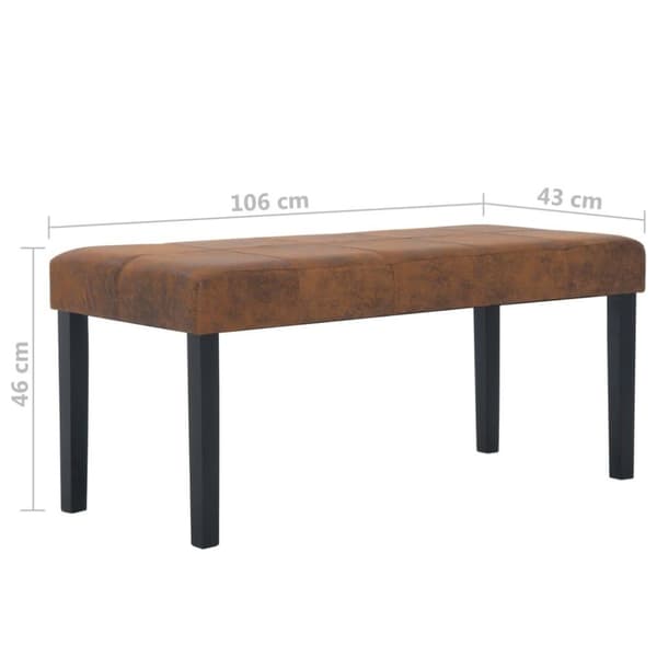 vidaXL bænk i imiteret ruskind 106 cm brun