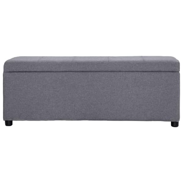 vidaXL Bänk med förvaringsutrymme 116 cm ljusgrå polyester