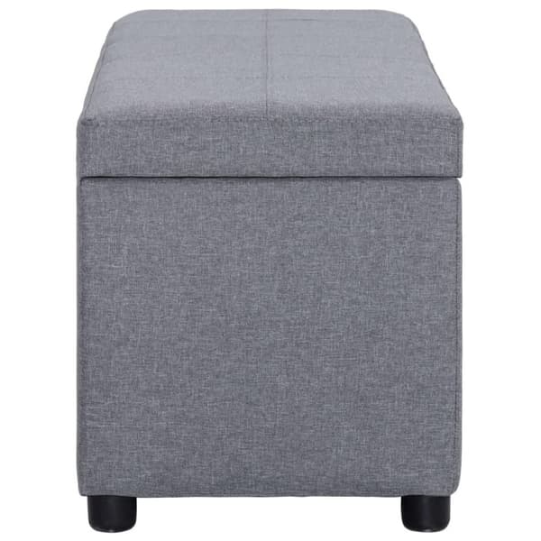 vidaXL Bänk med förvaringsutrymme 116 cm ljusgrå polyester