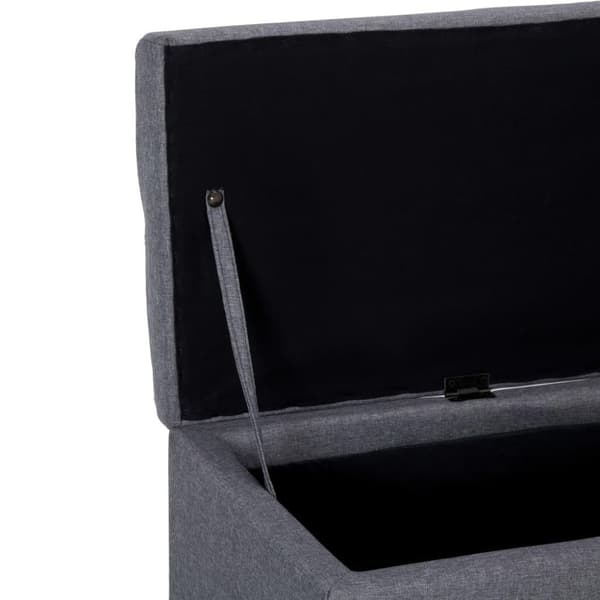 vidaXL Bänk med förvaringsutrymme 116 cm ljusgrå polyester