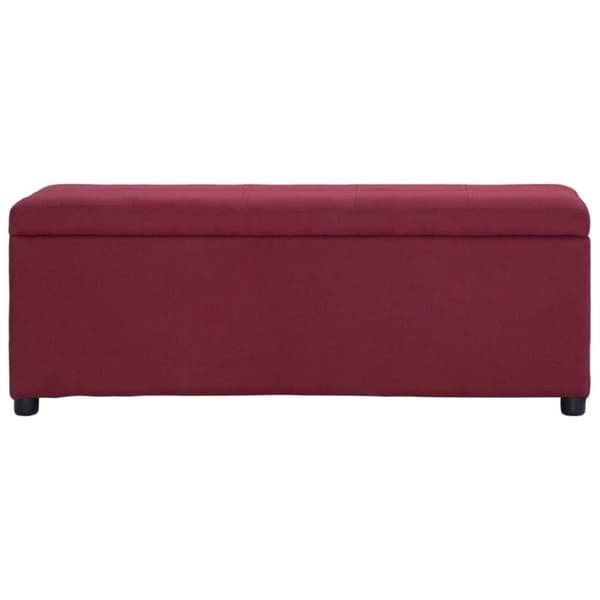 vidaXL bænk med opbevaringsrum 116 cm polyester rødvinsfarvet
