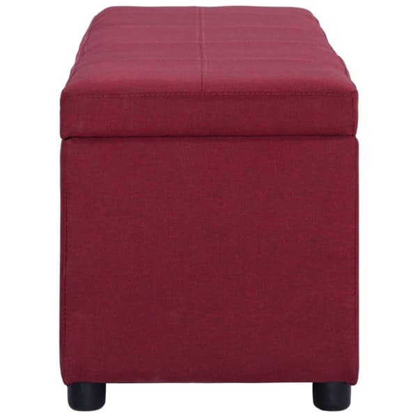 vidaXL bænk med opbevaringsrum 116 cm polyester rødvinsfarvet