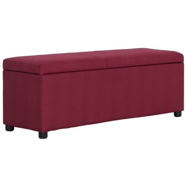 vidaXL bænk med opbevaringsrum 116 cm polyester rødvinsfarvet