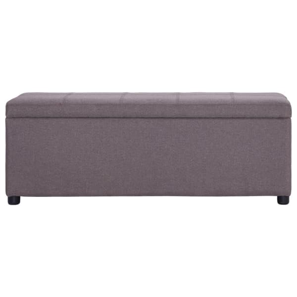 vidaXL bænk med opbevaringsrum 116 cm polyester gråbrun