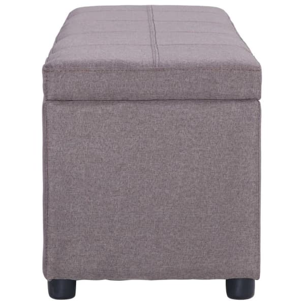 vidaXL bænk med opbevaringsrum 116 cm polyester gråbrun