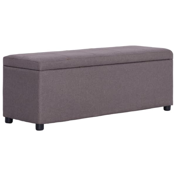 vidaXL bænk med opbevaringsrum 116 cm polyester gråbrun