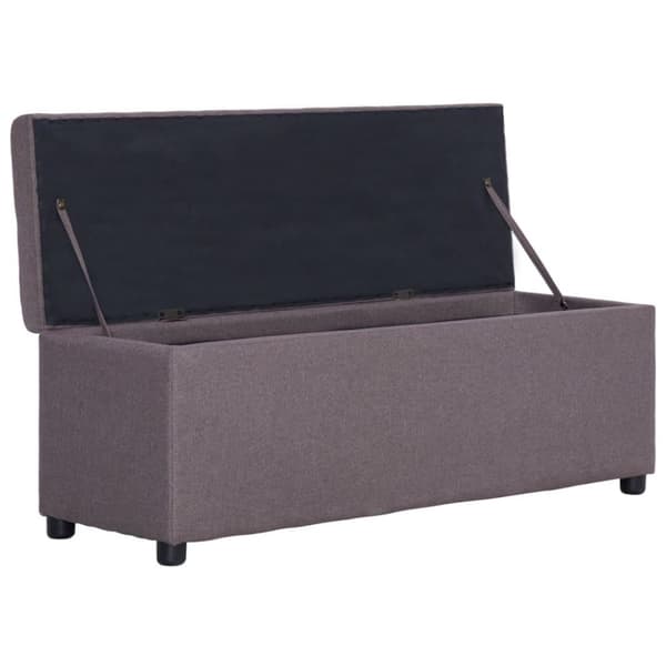 vidaXL bænk med opbevaringsrum 116 cm polyester gråbrun