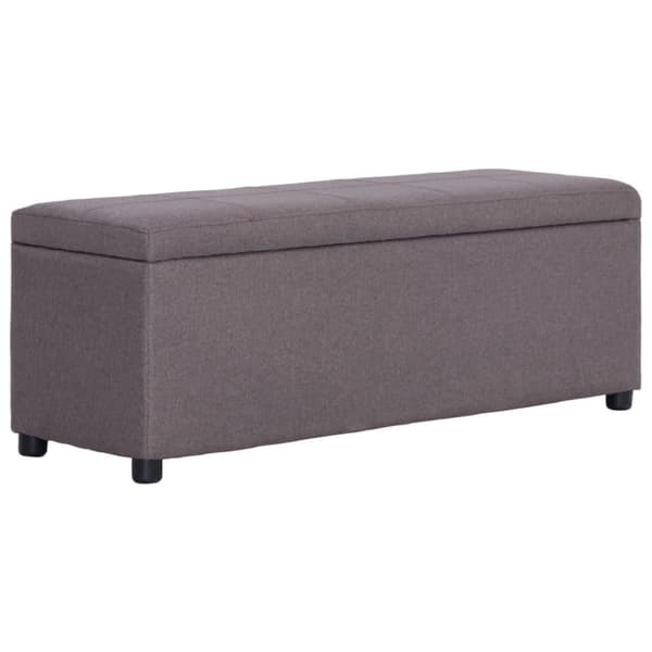 vidaXL bænk med opbevaringsrum 116 cm polyester gråbrun