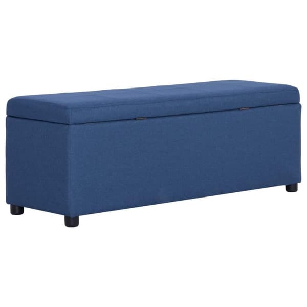 vidaXL bænk med opbevaringsrum 116 cm polyester blå