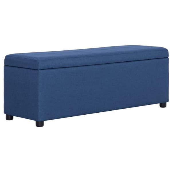 vidaXL bænk med opbevaringsrum 116 cm polyester blå