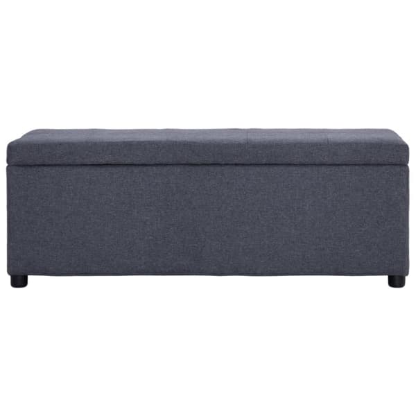 vidaXL Bänk med förvaringsutrymme 116 cm mörkgrå polyester