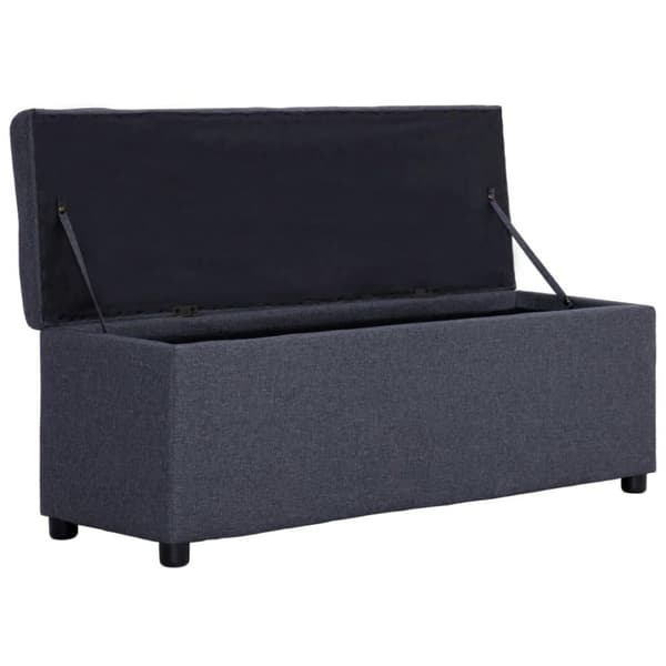 vidaXL Bänk med förvaringsutrymme 116 cm mörkgrå polyester
