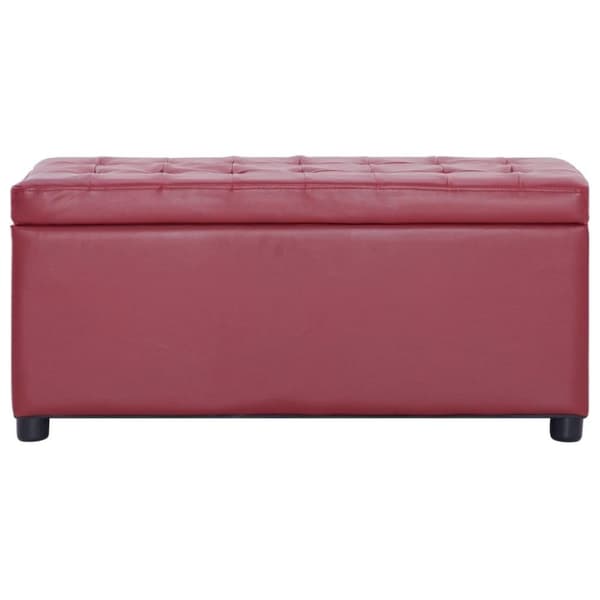 vidaXL ottoman med opbevaring 87,5 cm vinrød kunstlæder