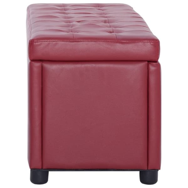 vidaXL ottoman med opbevaring 87,5 cm vinrød kunstlæder