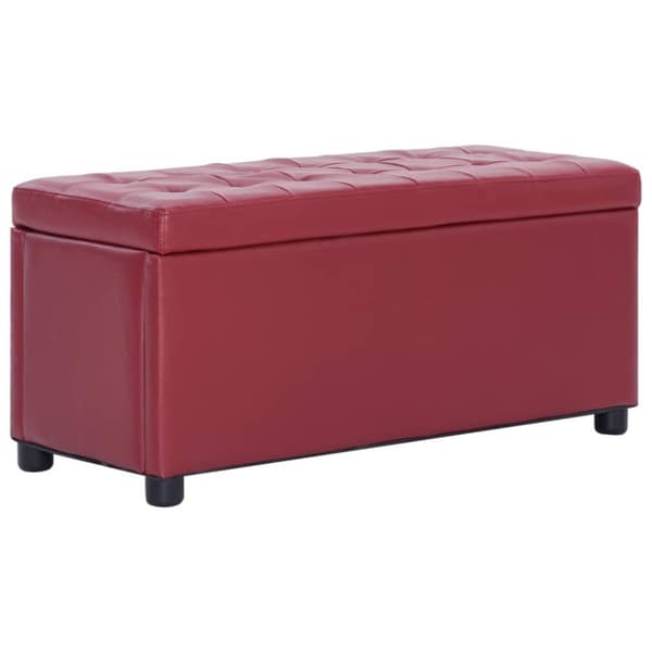 vidaXL ottoman med opbevaring 87,5 cm vinrød kunstlæder