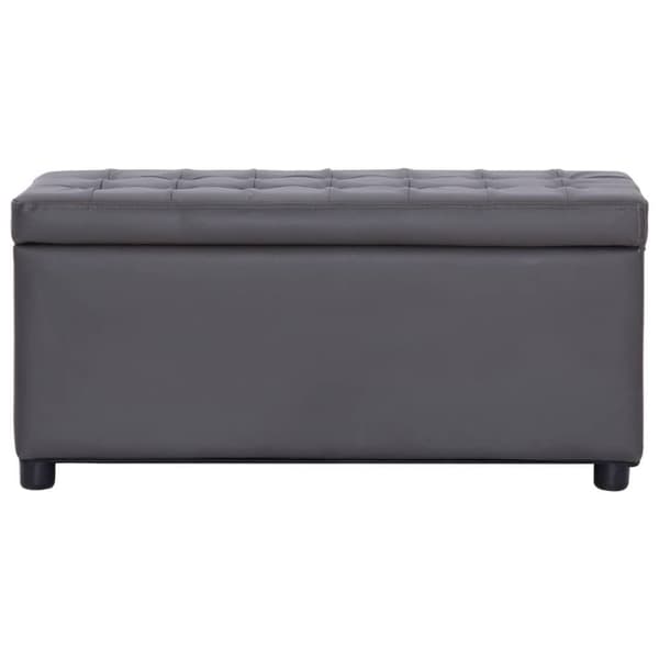 vidaXL ottoman med opbevaring 87,5 cm grå kunstlæder