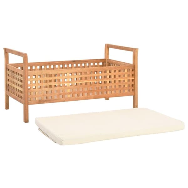 vidaXL opbevaringsbænk 93 x 49 x 49 cm massivt valnøddetræ