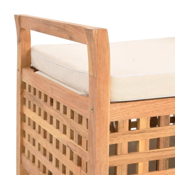 vidaXL opbevaringsbænk 93 x 49 x 49 cm massivt valnøddetræ