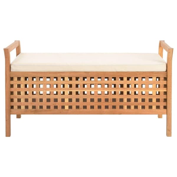 vidaXL opbevaringsbænk 93 x 49 x 49 cm massivt valnøddetræ